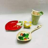 Набор керамики 4 предмета Подставка под ложку под яйцо Чашка с ложкой блюдо
